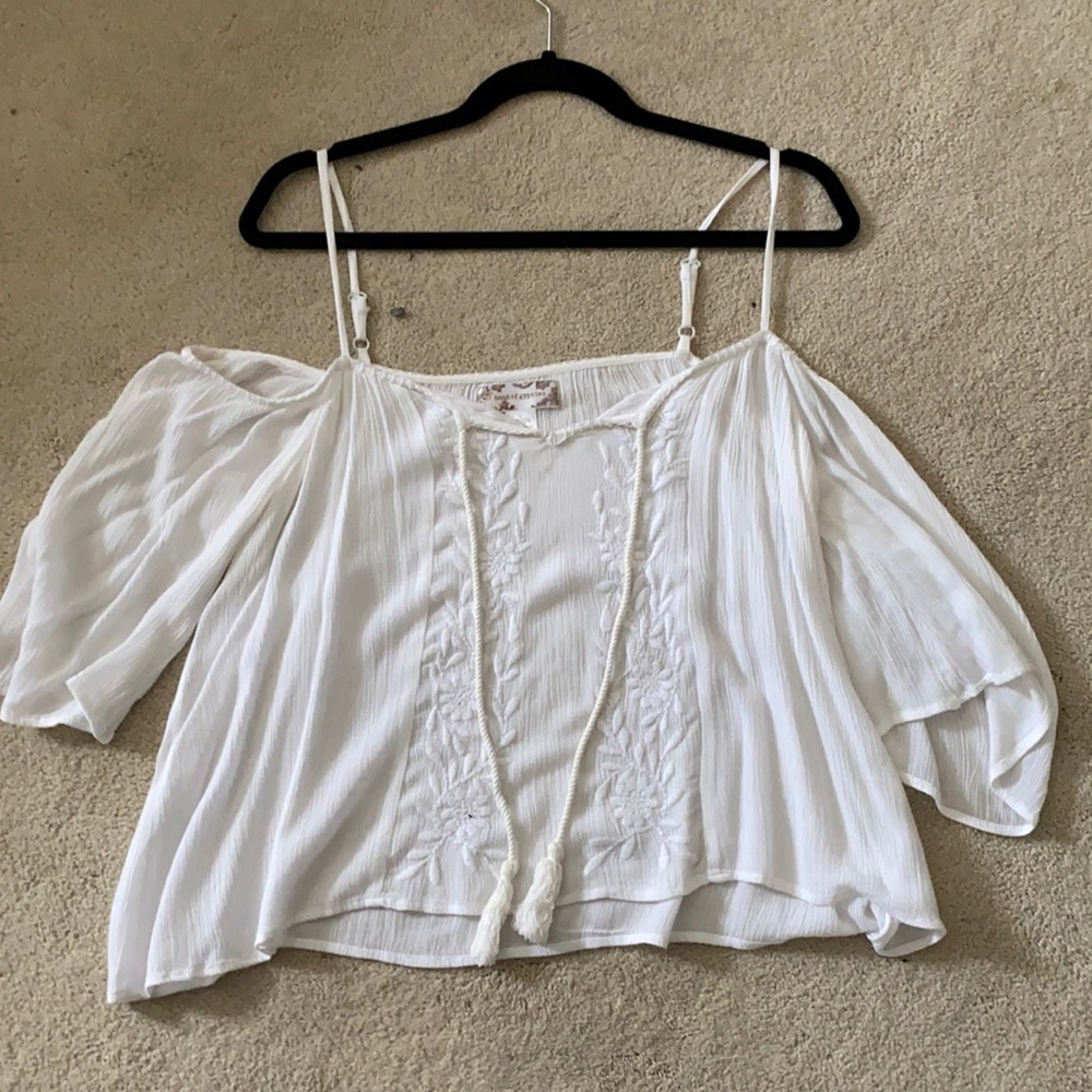 Off the shoulder Band of Gypsies blouse - White, size small